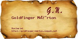 Goldfinger Márton névjegykártya